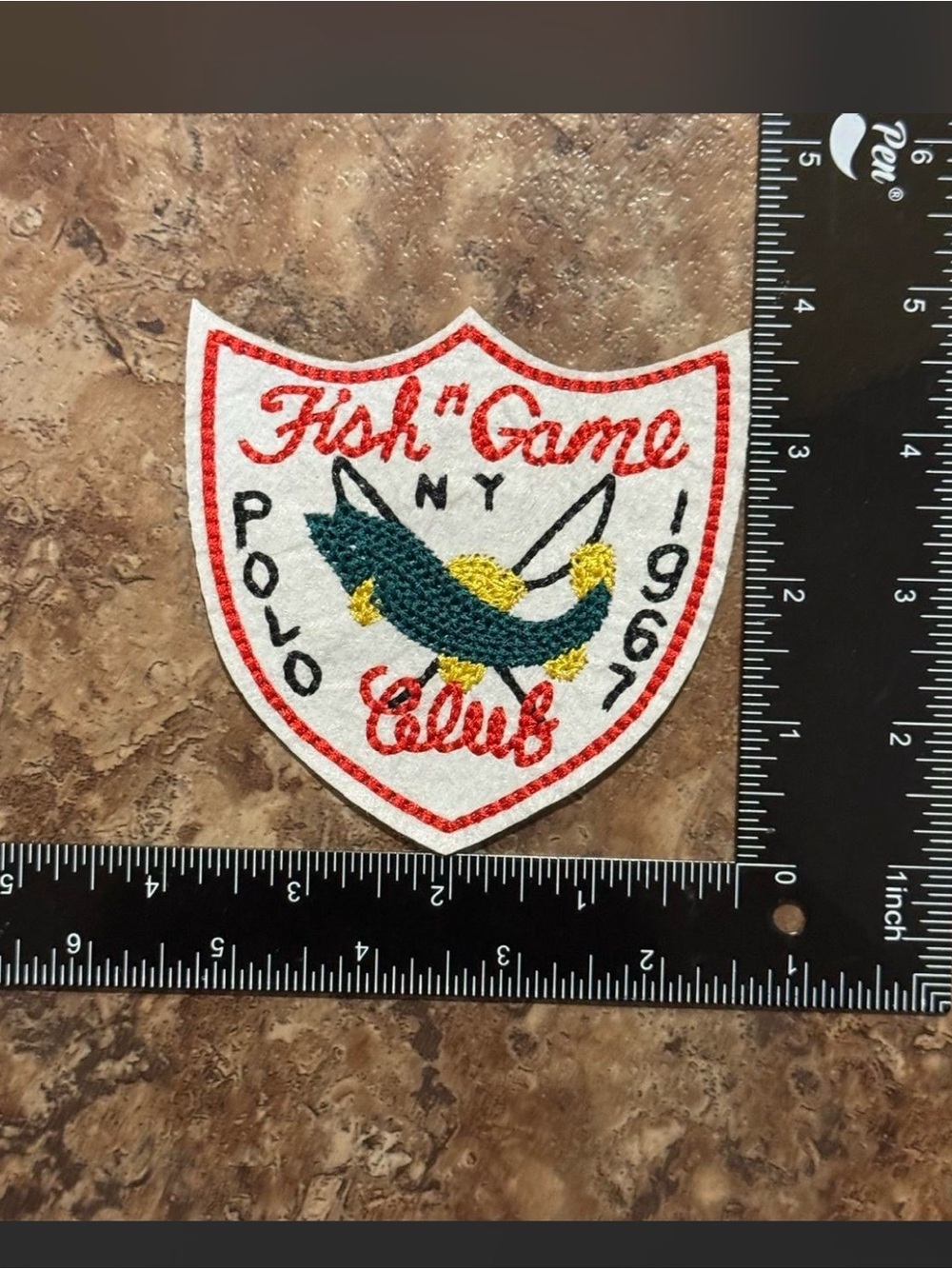 Polo by Ralph Lauren Fish 'n Game Club Shield Patch - White, Red, Green & Yellow